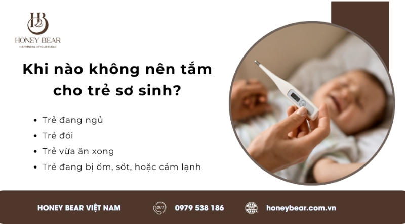 Khi nào không nên tắm cho trẻ sơ sinh?
